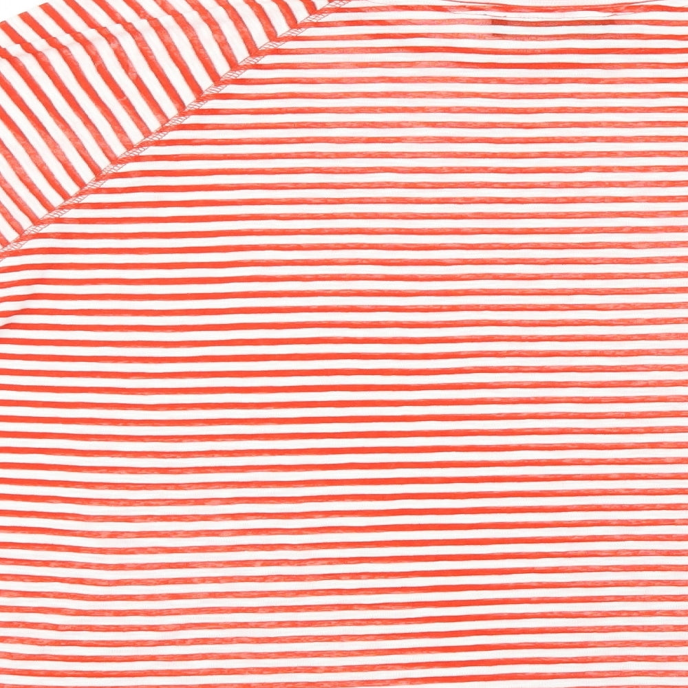 Marks and Spencer Womens Red Striped  Basic T-Shirt Size 18