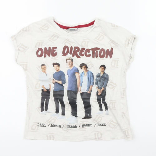 George Girls Ivory   Basic T-Shirt Size 6-7 Years  - One Direction