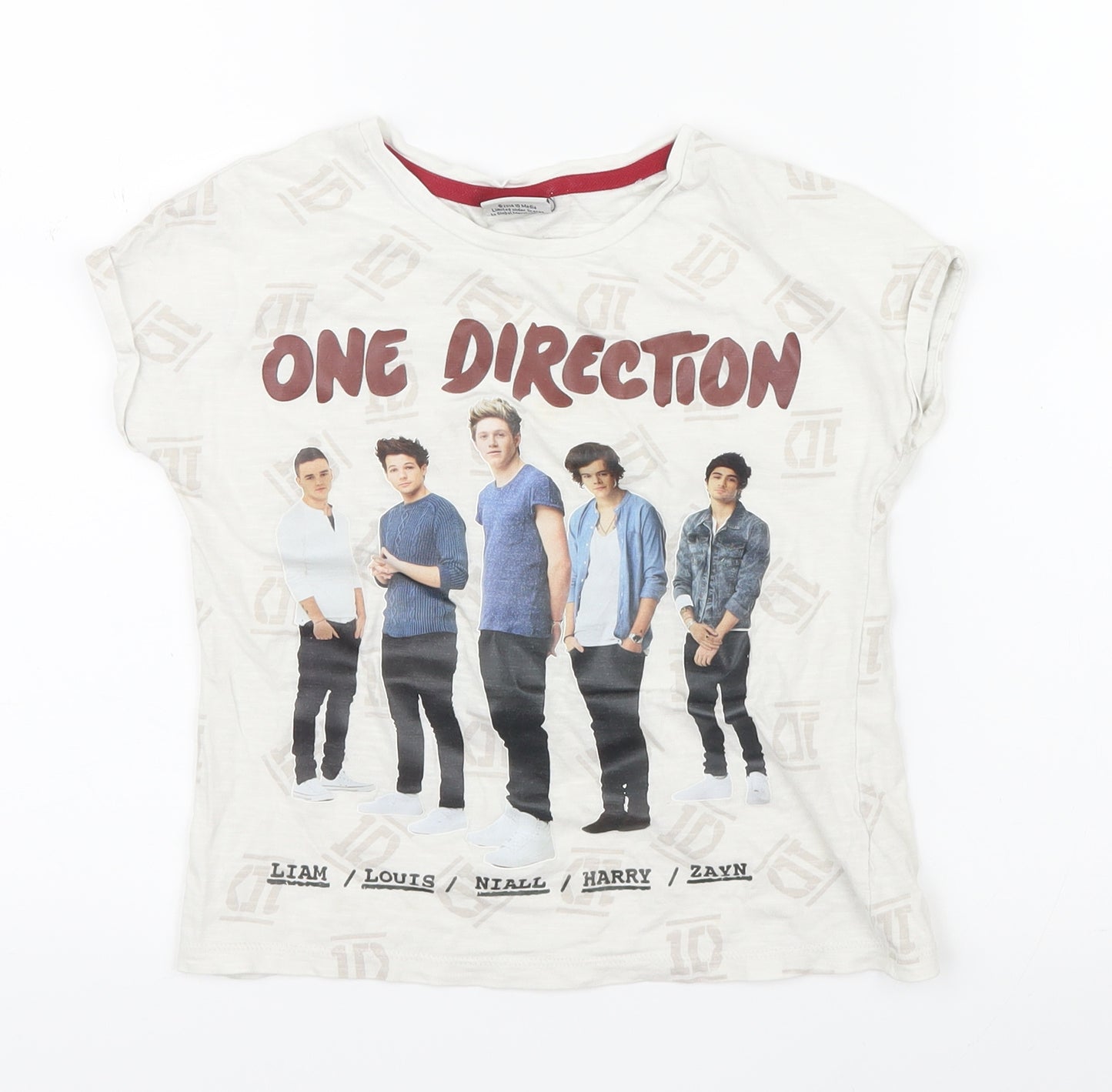 George Girls Ivory   Basic T-Shirt Size 6-7 Years  - One Direction