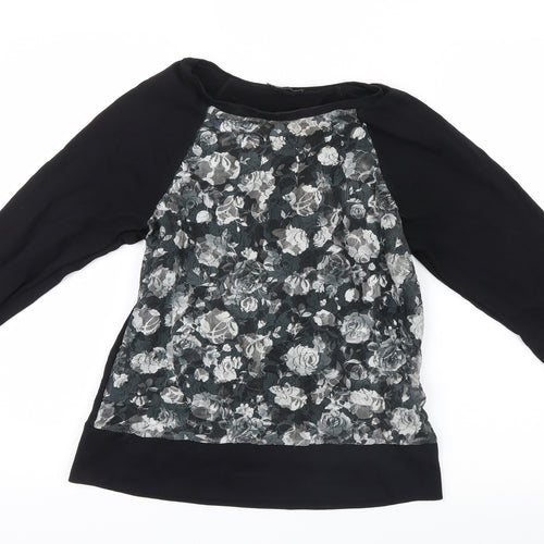 Atmosphere Womens Black Floral  Pullover Jumper Size 10