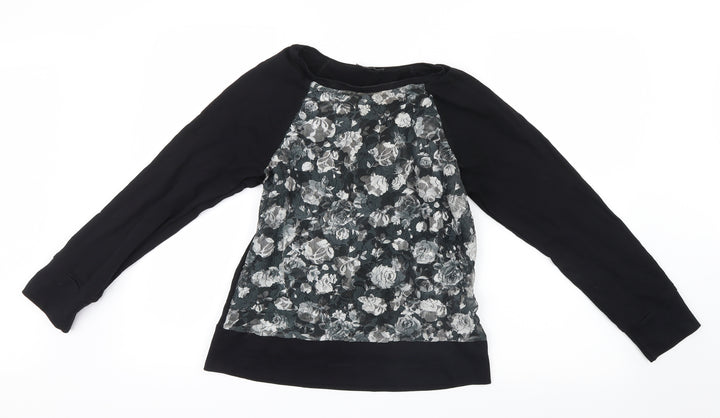 Atmosphere Womens Black Floral  Pullover Jumper Size 10