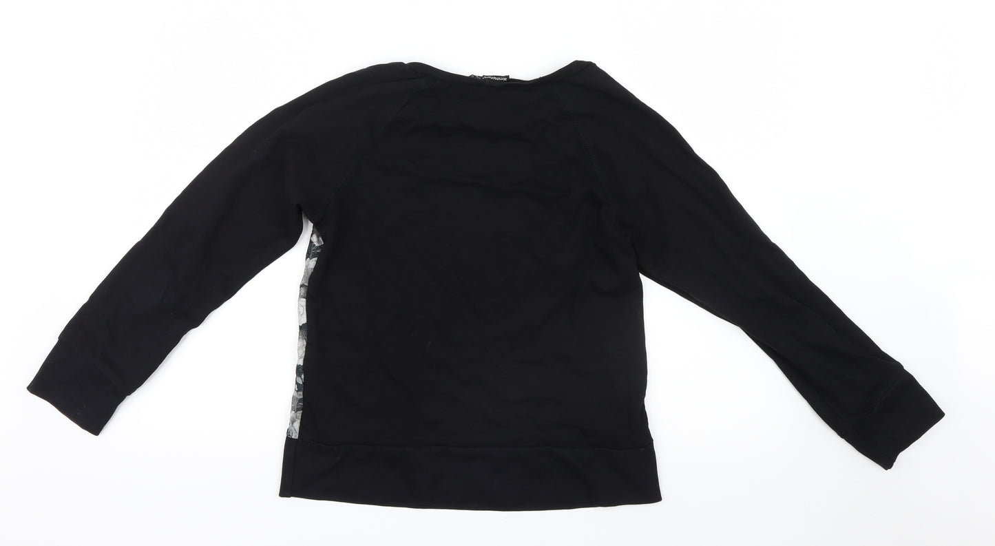 Atmosphere Womens Black Floral  Pullover Jumper Size 10