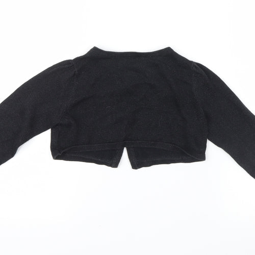H&M Girls Black  Knit Cardigan Jumper Size 5-6 Years