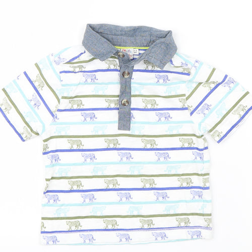 Mini Club Boys White Geometric  Basic T-Shirt Size 2-3 Years