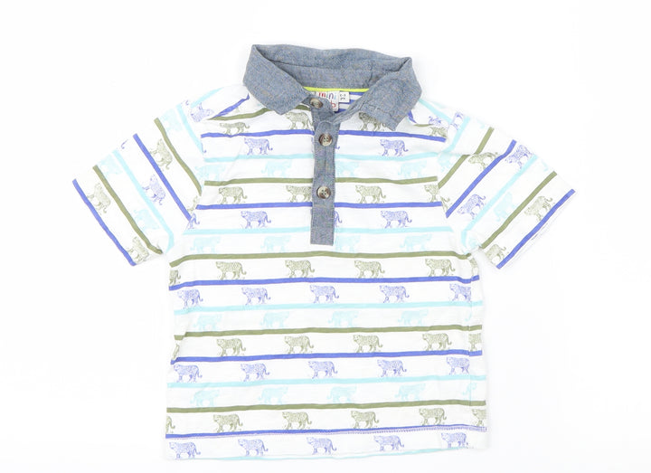 Mini Club Boys White Geometric  Basic T-Shirt Size 2-3 Years