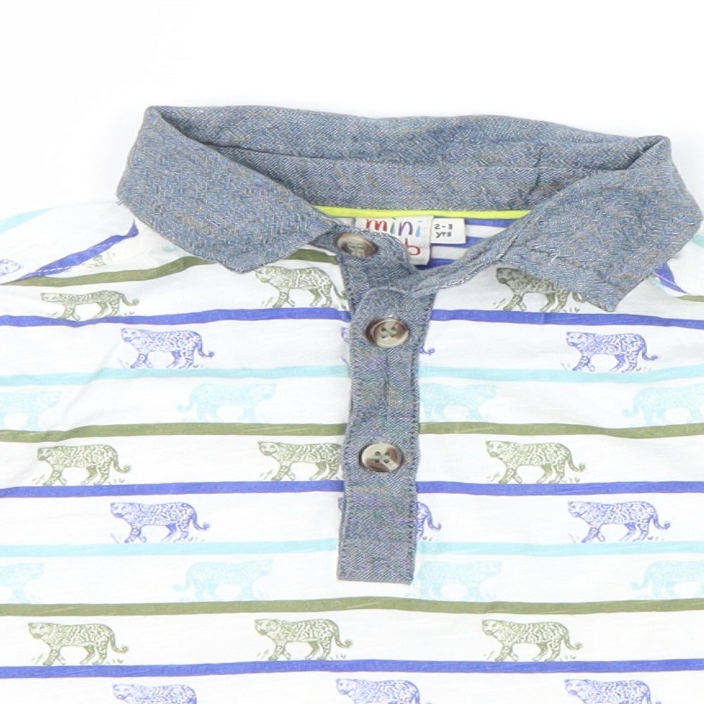 Mini Club Boys White Geometric  Basic T-Shirt Size 2-3 Years