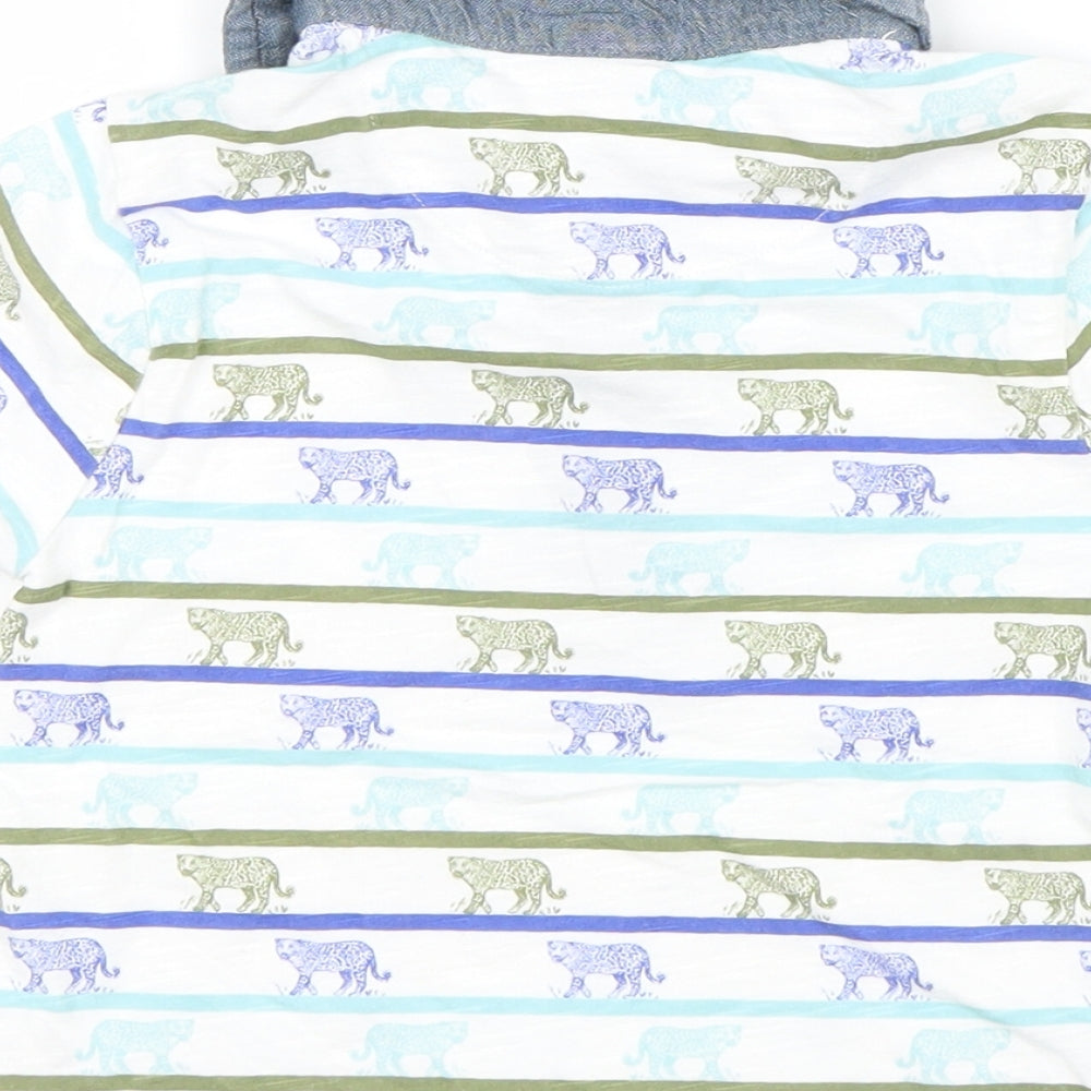 Mini Club Boys White Geometric  Basic T-Shirt Size 2-3 Years