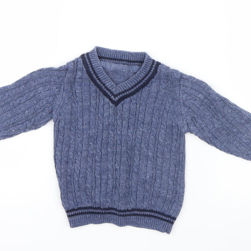 George Boys Blue  Knit Pullover Jumper Size 6-9 Months