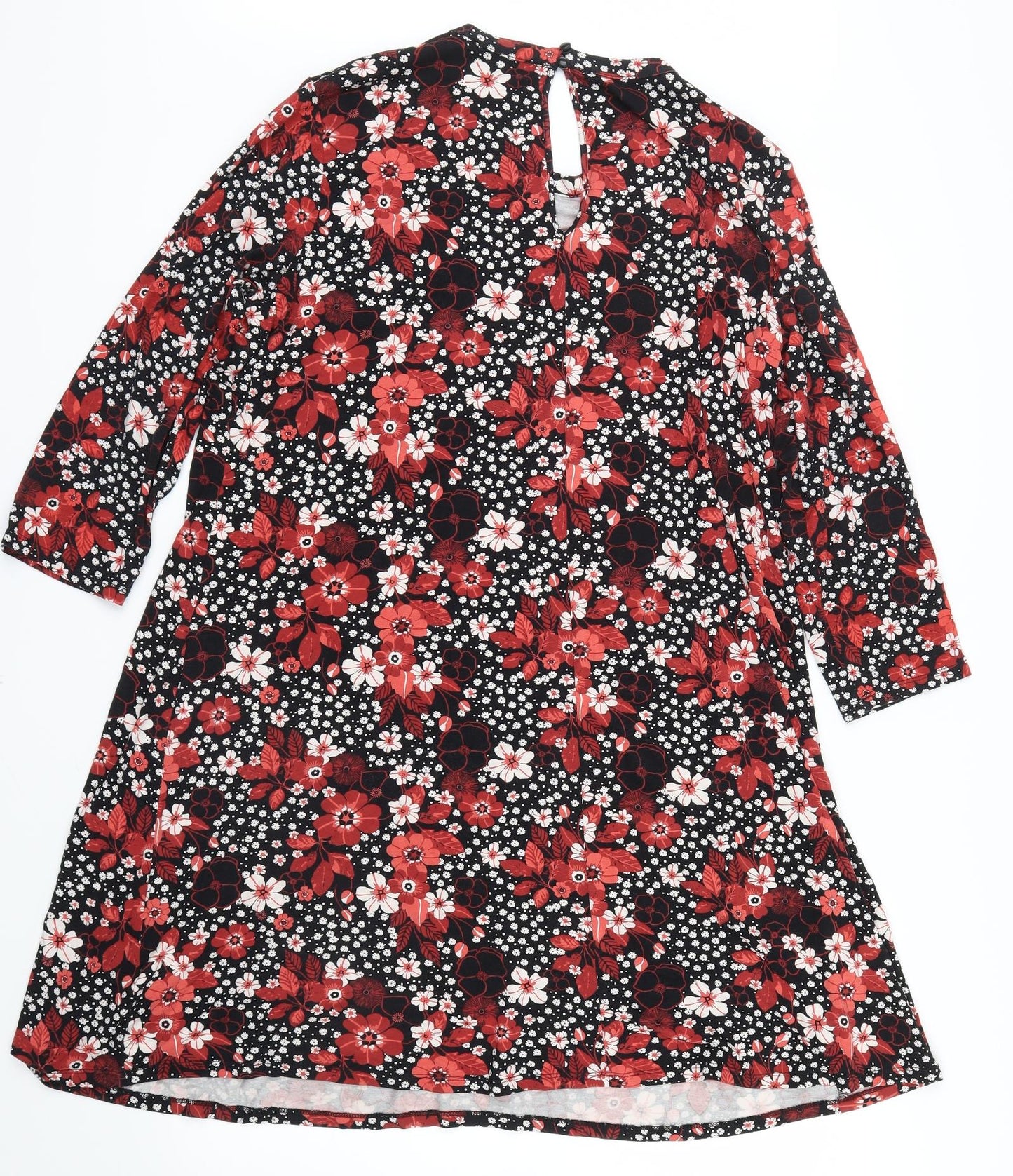 Marks and Spencer Womens Red Floral  Shirt Dress  Size 20