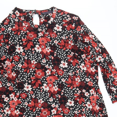Marks and Spencer Womens Red Floral  Shirt Dress  Size 20