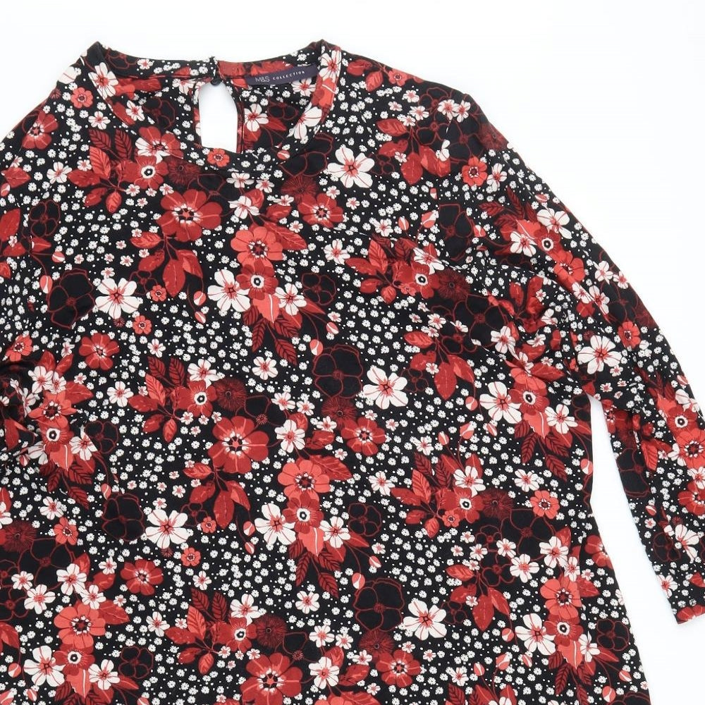Marks and Spencer Womens Red Floral  Shirt Dress  Size 20