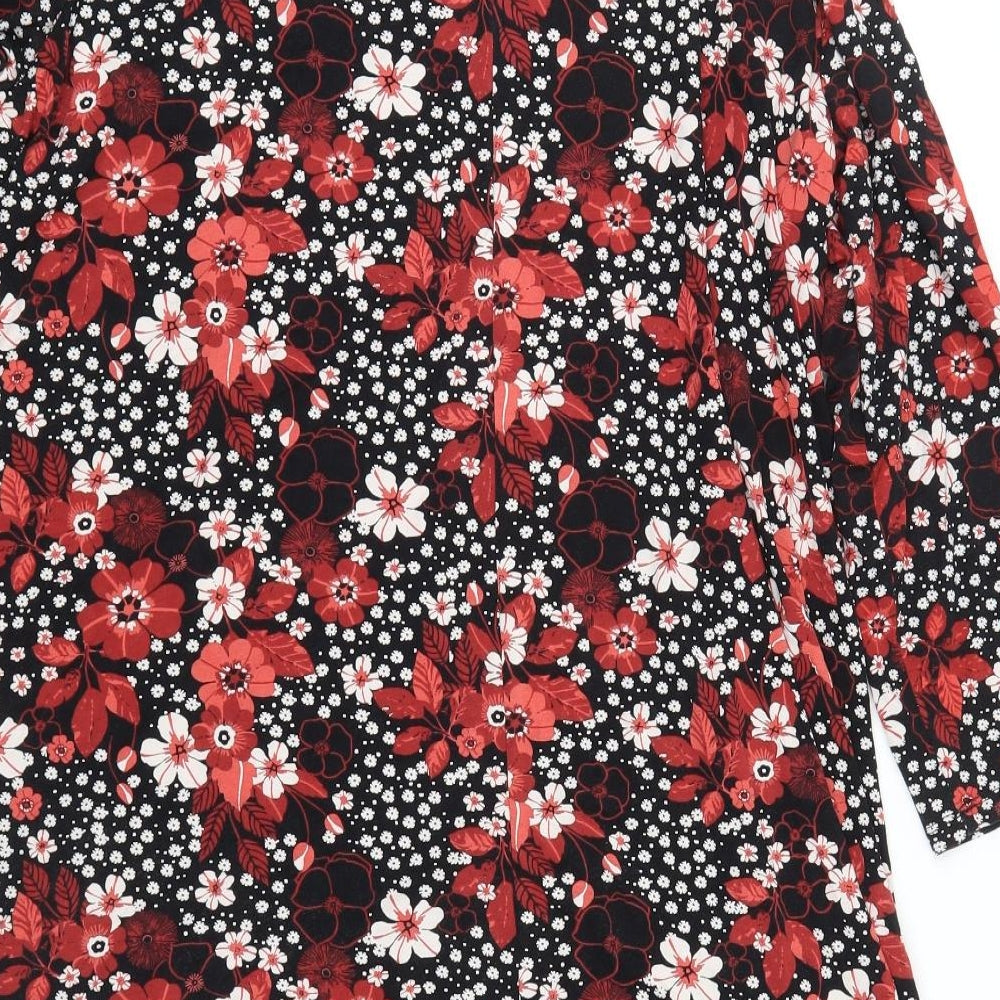 Marks and Spencer Womens Red Floral  Shirt Dress  Size 20