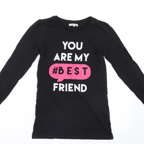 Piaza Italia Girls Black   Basic T-Shirt Size 13-14 Years