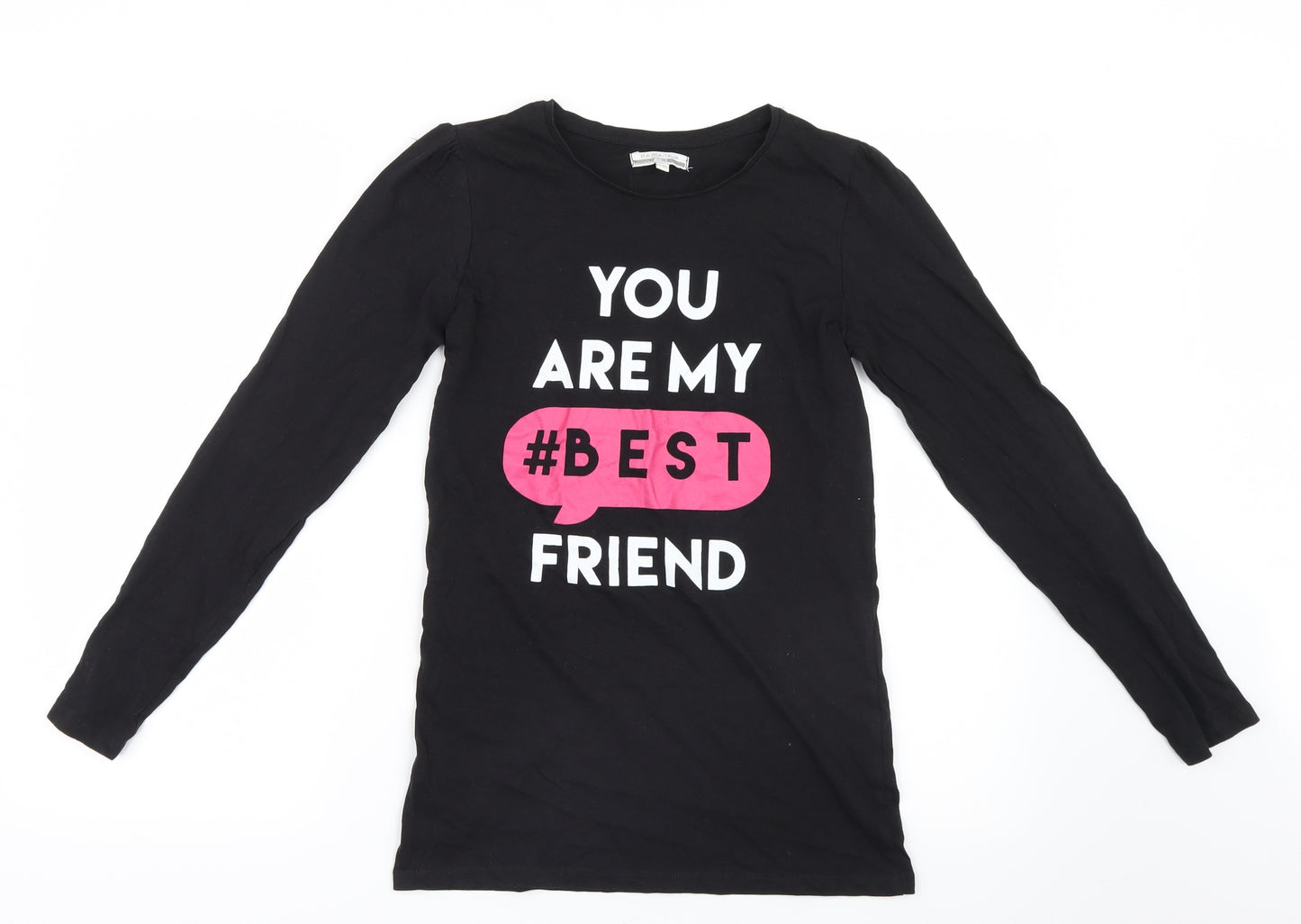 Piaza Italia Girls Black   Basic T-Shirt Size 13-14 Years