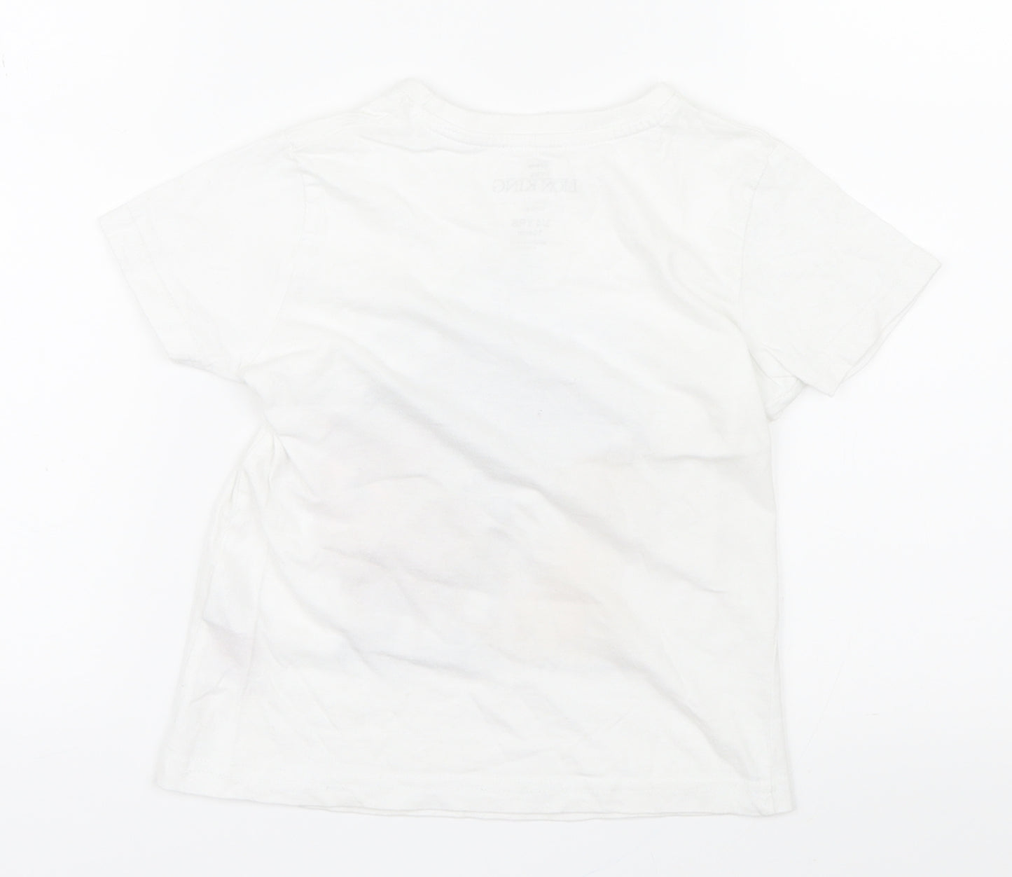Primark Girls White   Basic T-Shirt Size 3-4 Years  - Lion King
