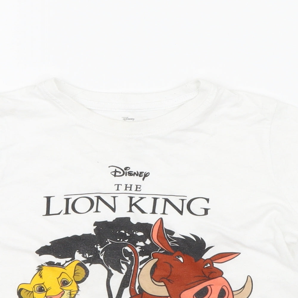 Primark Girls White   Basic T-Shirt Size 3-4 Years  - Lion King
