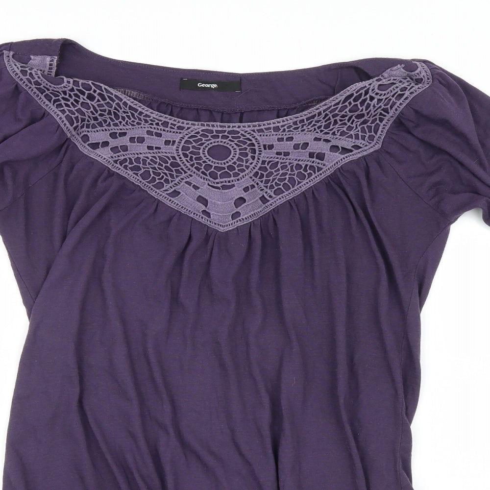 George Womens Purple   Shirt Dress  Size 12