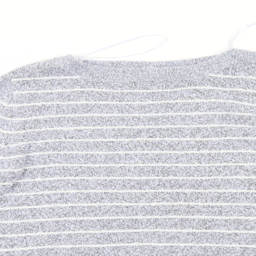 M&Co Womens Blue Striped Knit Pullover Jumper Size 14