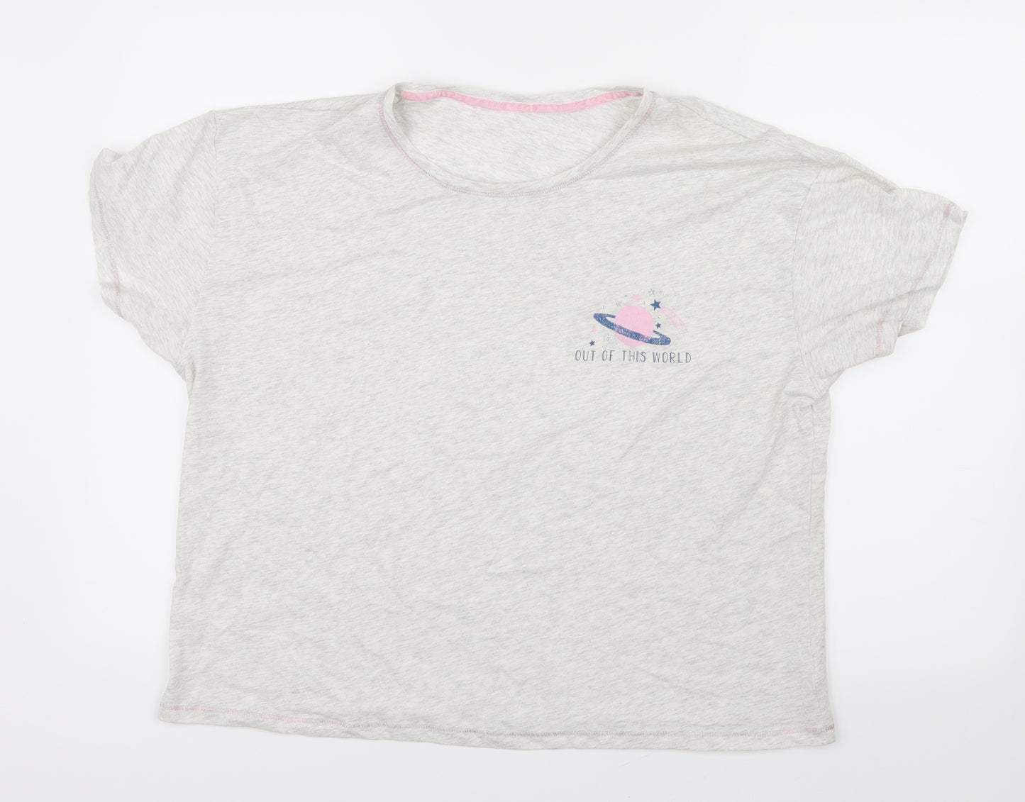 George Womens Ivory Geometric  Top Pyjama Top Size 16