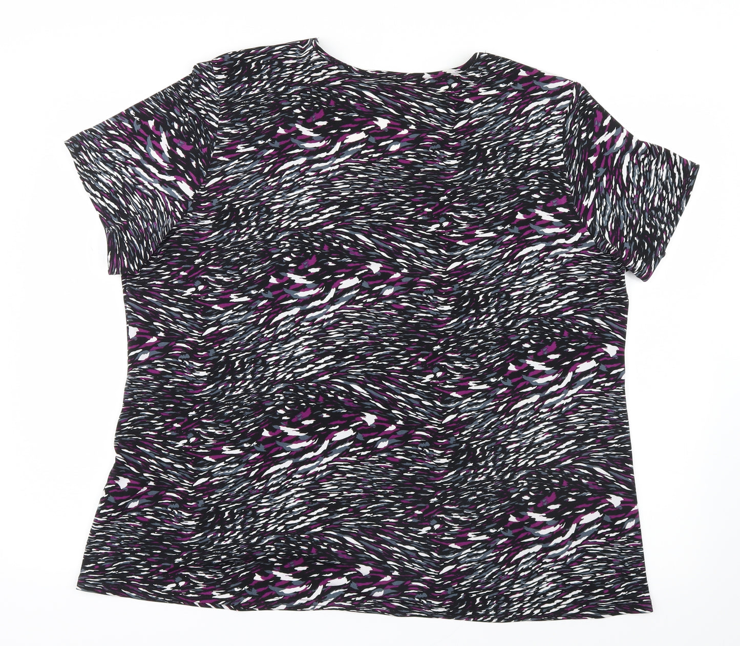 Bm  Womens Purple Geometric  Basic Blouse Size 24