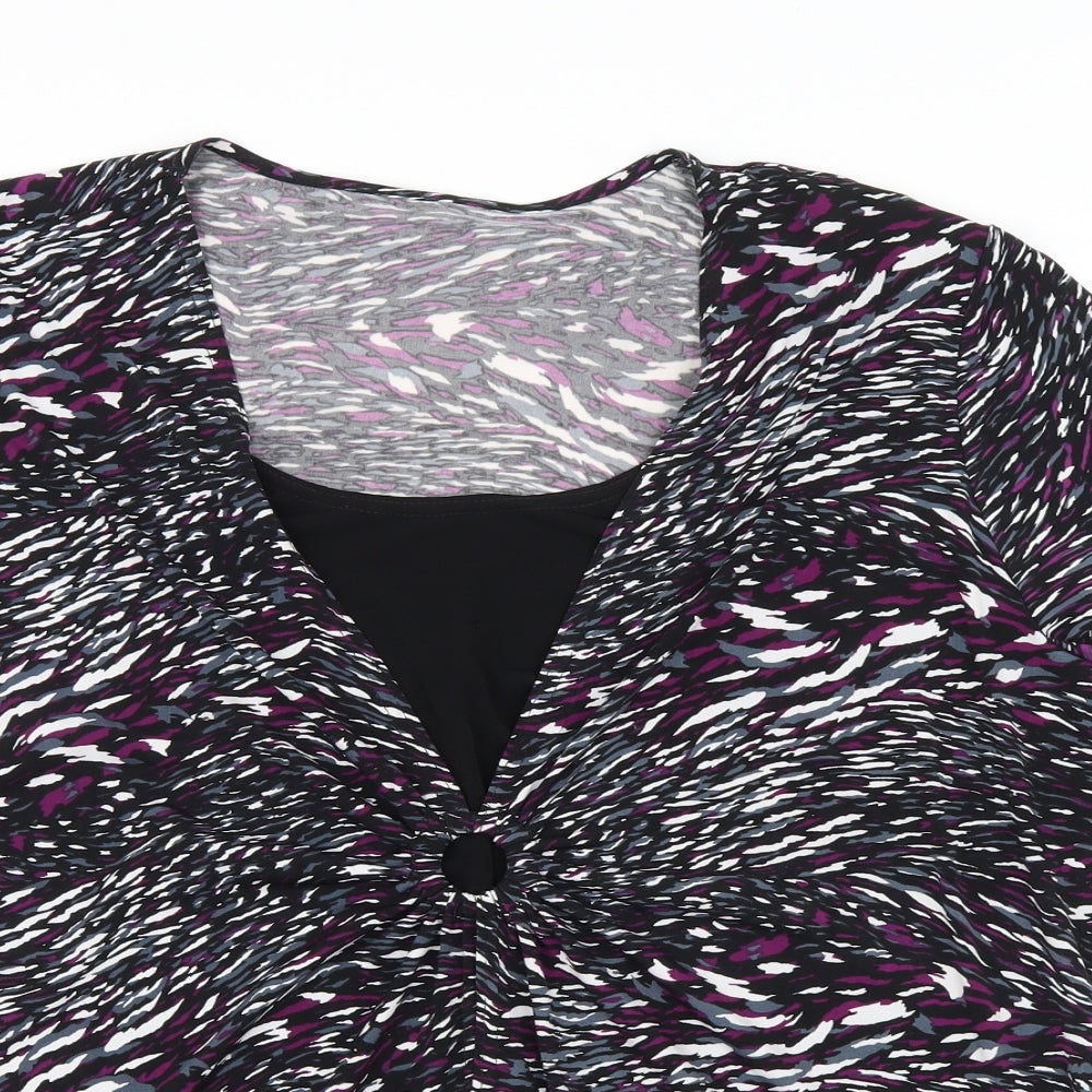 Bm  Womens Purple Geometric  Basic Blouse Size 24