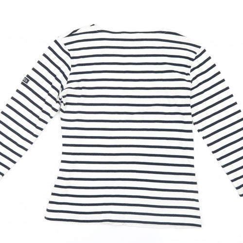 Captain Corsaire Womens White Striped Knit Pullover Jumper Size 10