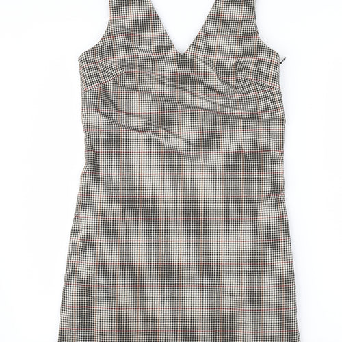 NEXT Womens Black Check  Shirt Dress  Size 6  - Tailored