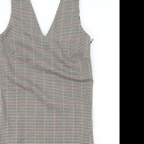 NEXT Womens Black Check  Shirt Dress  Size 6  - Tailored