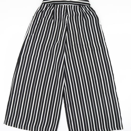 Primark Womens White Striped  Cropped Trousers Size 6 L22 in