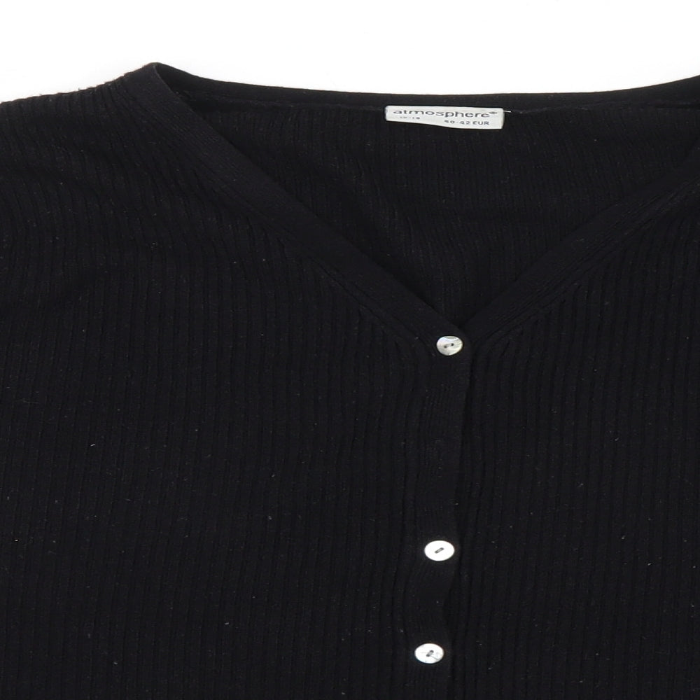 Atmosphere Womens Black  Knit Cardigan Jumper Size 12