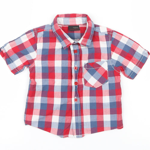 NEXT Boys Red Check  Basic Button-Up Size 6-9 Months