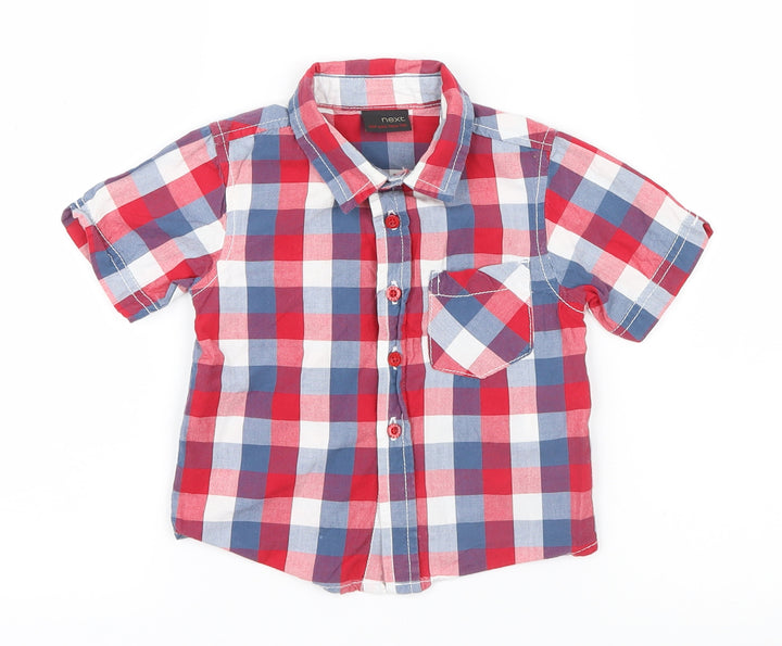 NEXT Boys Red Check  Basic Button-Up Size 6-9 Months