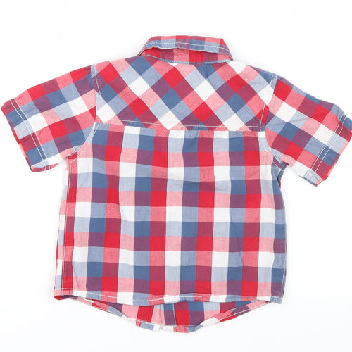 NEXT Boys Red Check  Basic Button-Up Size 6-9 Months
