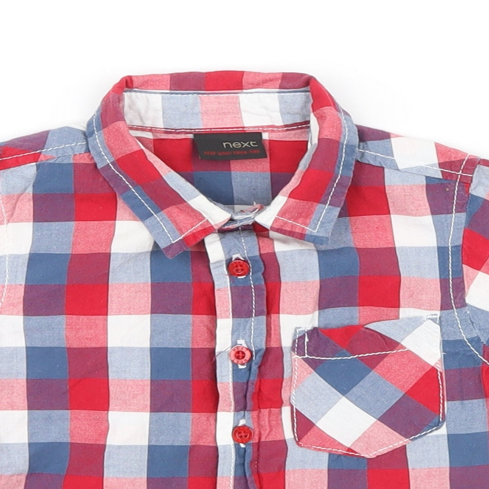 NEXT Boys Red Check  Basic Button-Up Size 6-9 Months