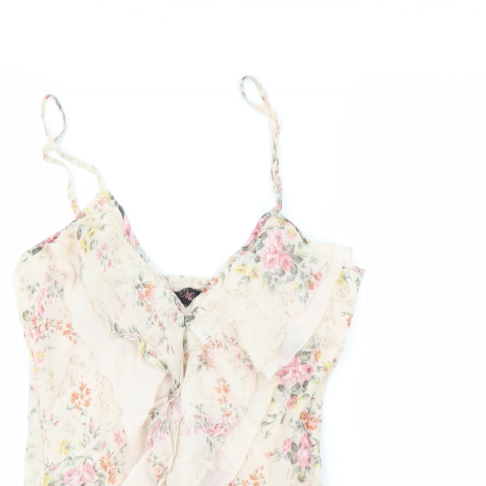 Miso Womens Pink Floral  Basic Blouse Size 10