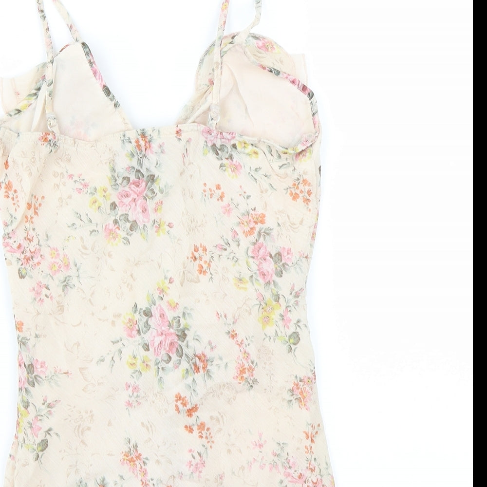 Miso Womens Pink Floral  Basic Blouse Size 10