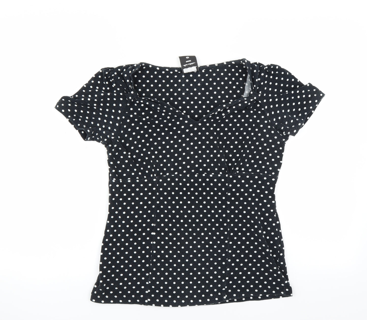 NEXT Womens Black Polka Dot  Basic T-Shirt Size 12