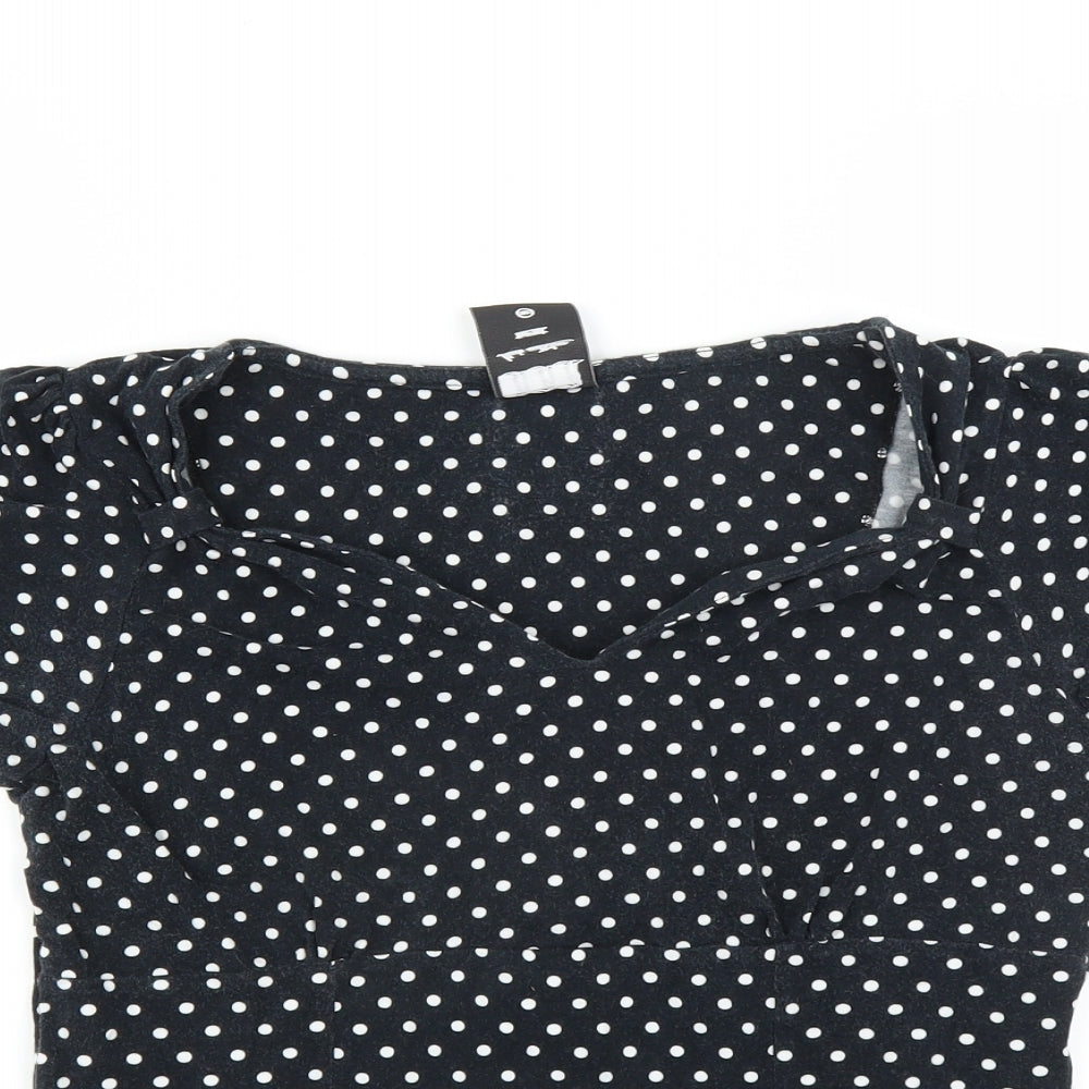 NEXT Womens Black Polka Dot  Basic T-Shirt Size 12