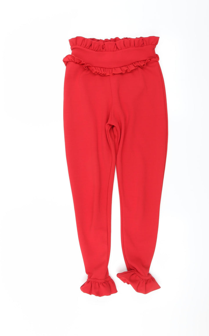 PRETTYLITTLETHING Womens Red   Trousers  Size 4 L22 in