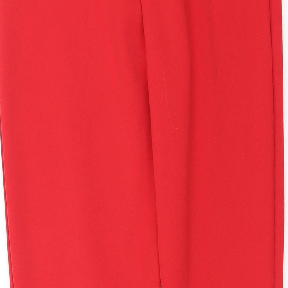 PRETTYLITTLETHING Womens Red   Trousers  Size 4 L22 in
