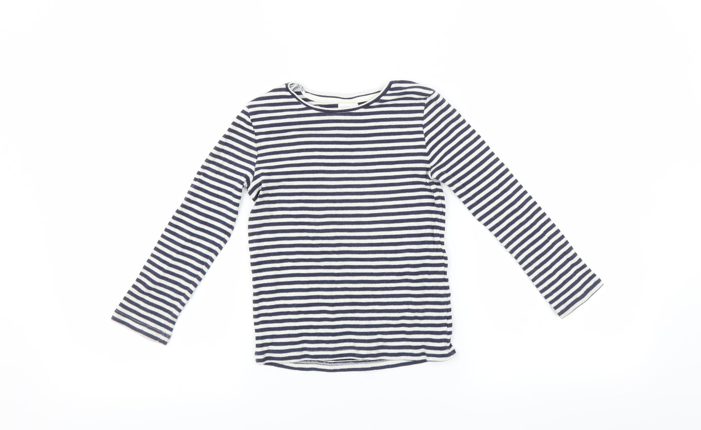 F&F Girls Blue Striped  Basic T-Shirt Size 5-6 Years