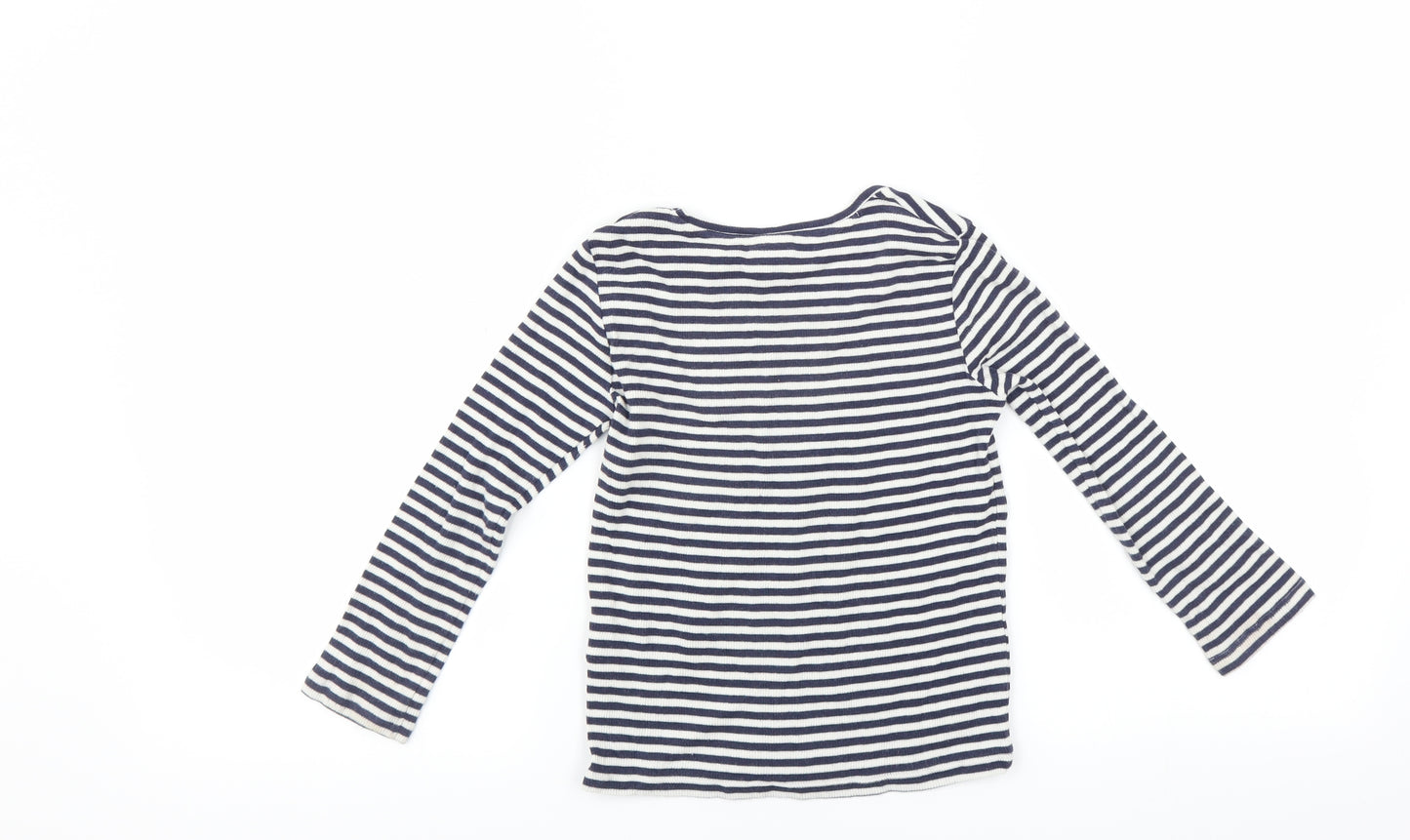 F&F Girls Blue Striped  Basic T-Shirt Size 5-6 Years