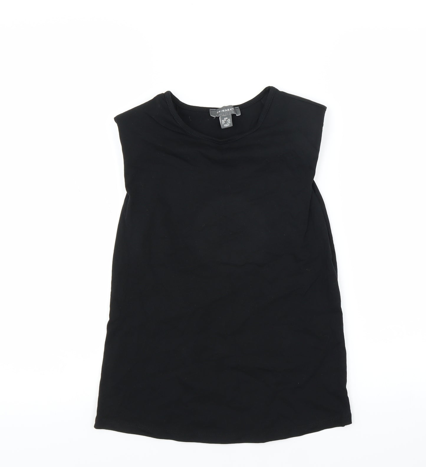 Primark Womens Black   Basic Tank Size 2XS  - Shoulder Pads