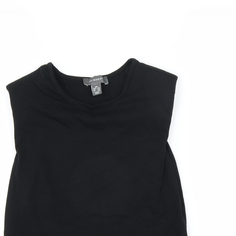 Primark Womens Black   Basic Tank Size 2XS  - Shoulder Pads