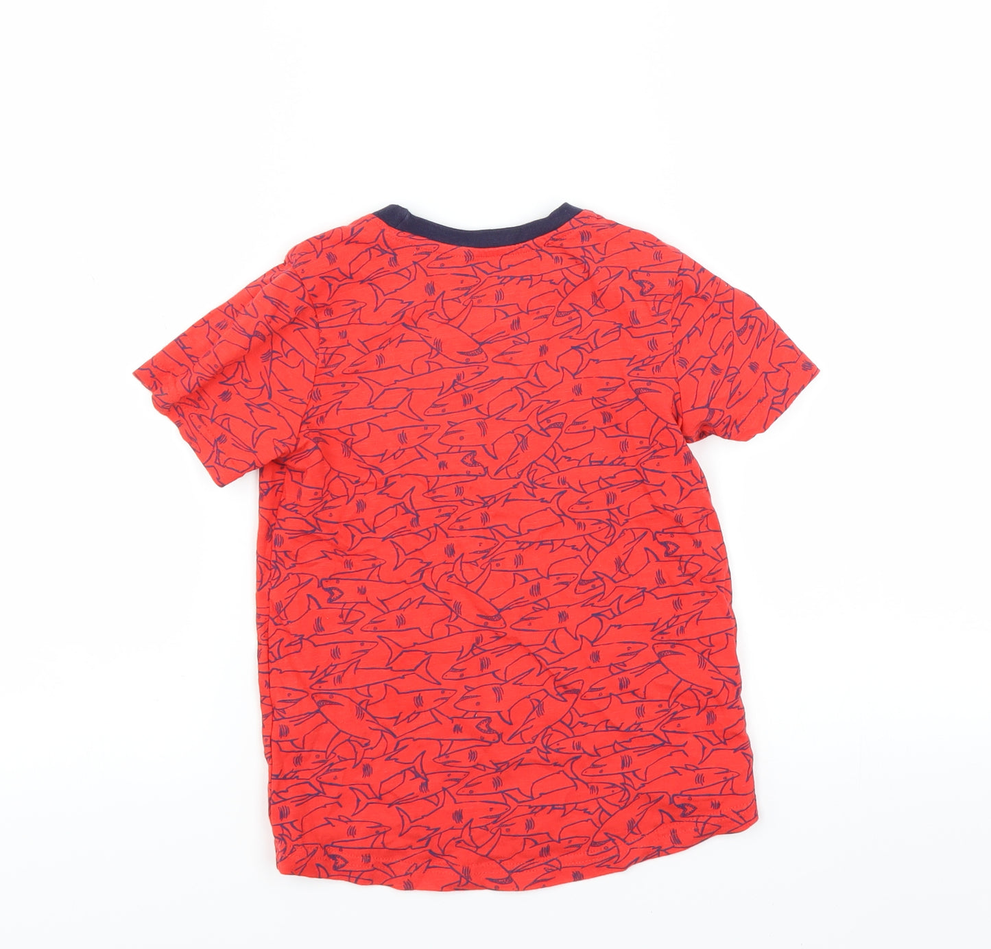 Nutmeg Boys Red   Basic T-Shirt Size 4-5 Years  - Shark print