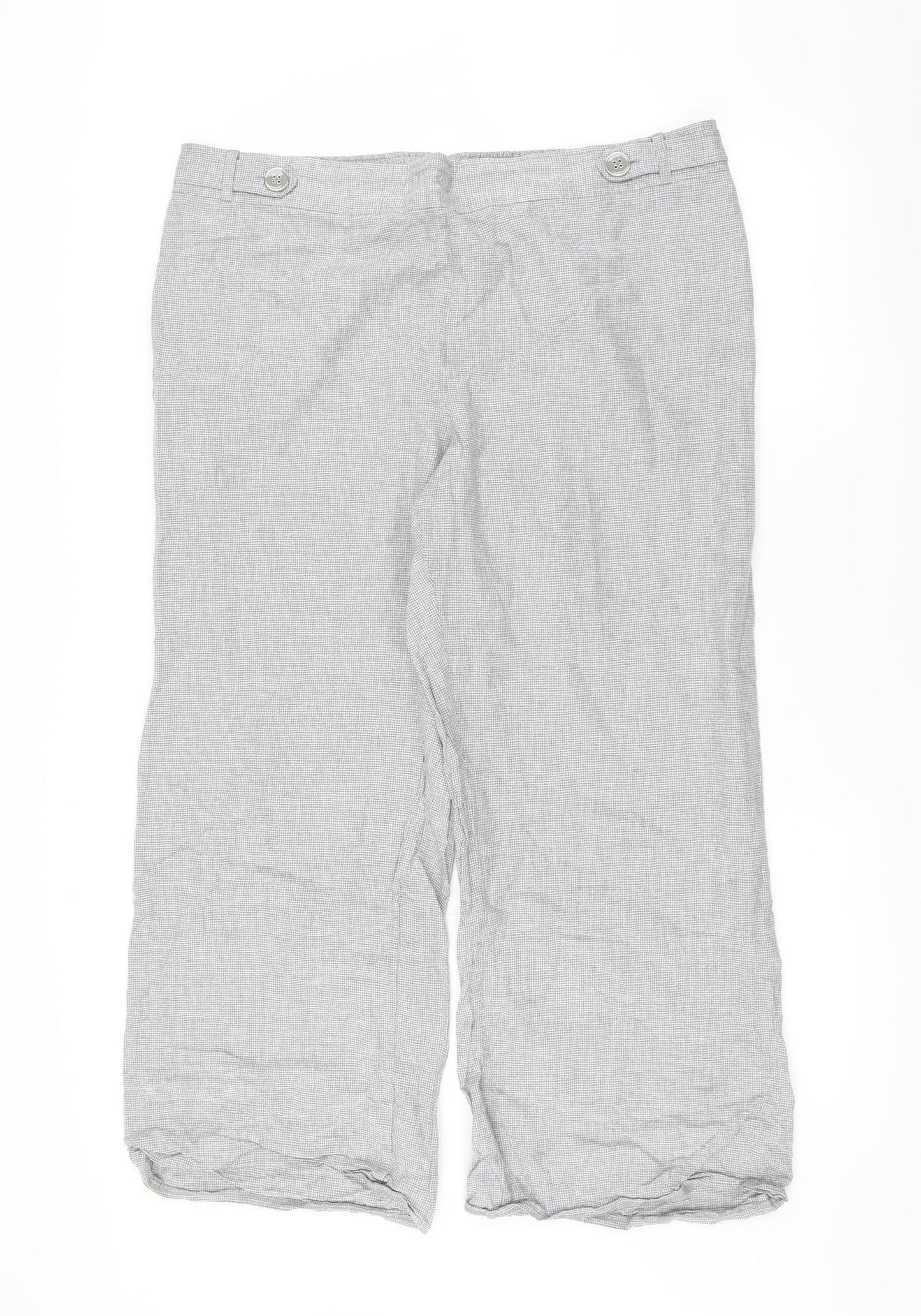 Evans Womens Grey Herringbone  Trousers  Size 24 L27 in