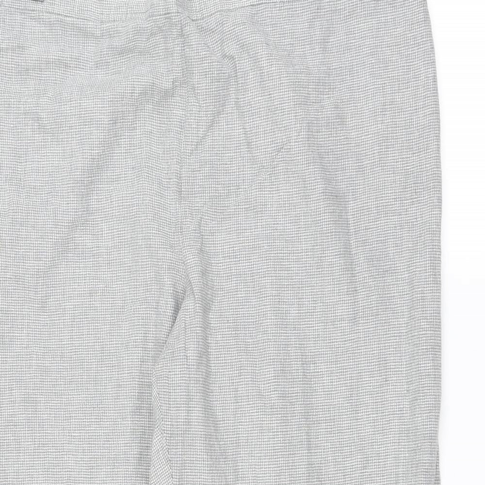 Evans Womens Grey Herringbone  Trousers  Size 24 L27 in