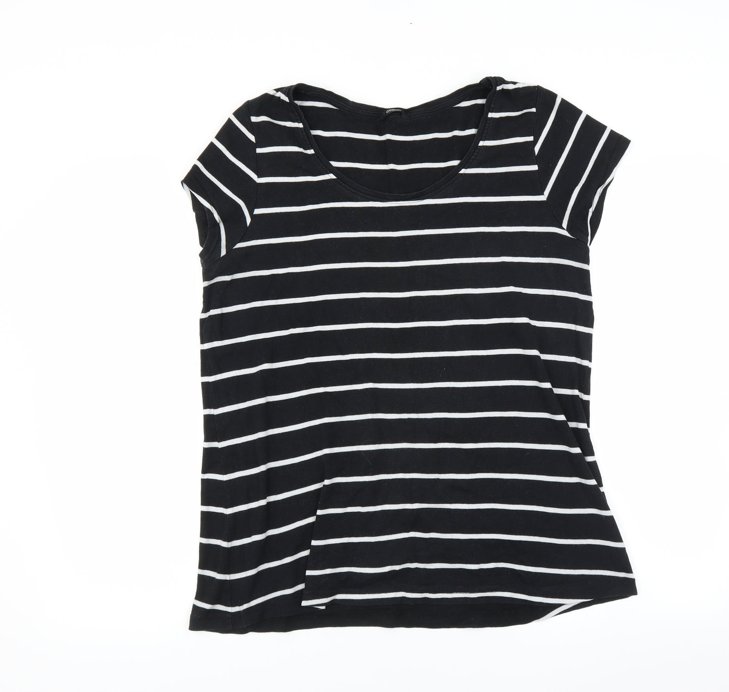 George Womens Black Striped  Basic T-Shirt Size 20