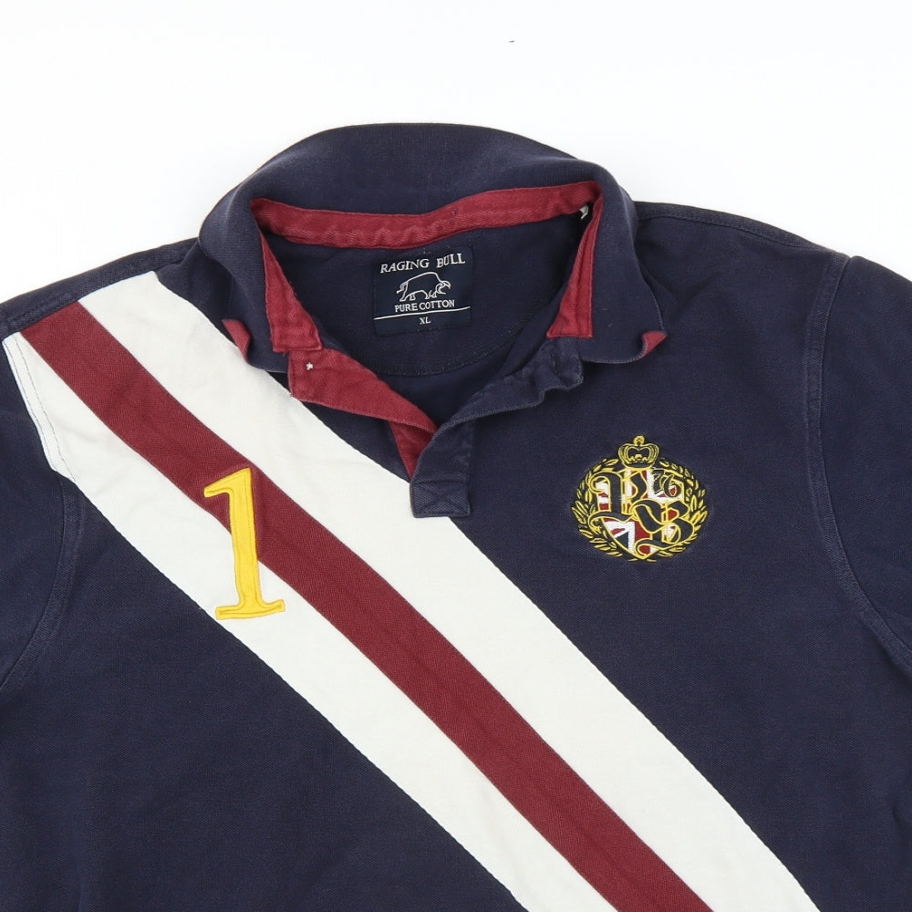 Raging Bull Mens Blue    Polo Size XL