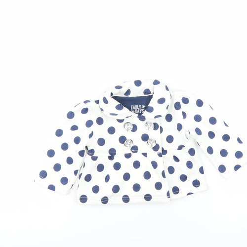 early days Girls White Polka Dot  Jacket  Size 3-6 Months